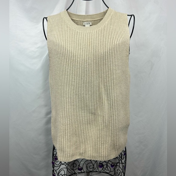 J crew ribbed knit tan vest size S - Picture 1 of 9